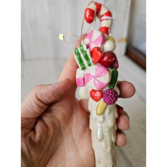 Vintage candy icicle candy cane ornament Xmas decor - Picture 6 of 9